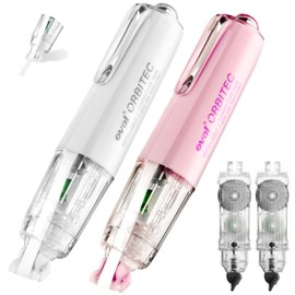 CRIOUFOX Refillable White Out Correction Tape, Retractable White Out Tape with 360° Rotatable Head, 4Pcs Flexible Tear-Resistant White-out, Cylindrical Cute White Out, White Out for Office