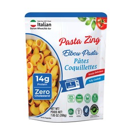 Pasta Zing Elbow Pasta – Fully Cooked, Microwave-Ready in 1 Minute, Made with 100% Italian Durum Wheat, Non-GMO, Halal & Kosher Certified – 7.05 oz (Pack of 7)