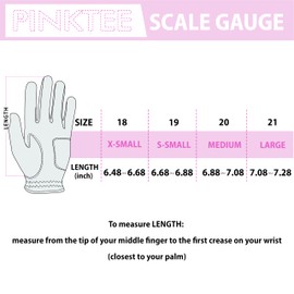 Womens Cabretta Leather Golf Glove Left Hand All-Weather Breathable Design with Ball Marker Ladies Golf Gloves for Training & Golfing (Pink, 20, Left)