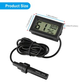 RUIZHI 2 x Indoor Thermometers, Mini LCD Digital Thermometer Hygrometer, Thermometer with Humidity Meter for Reptile Incubator Aquarium Incubator