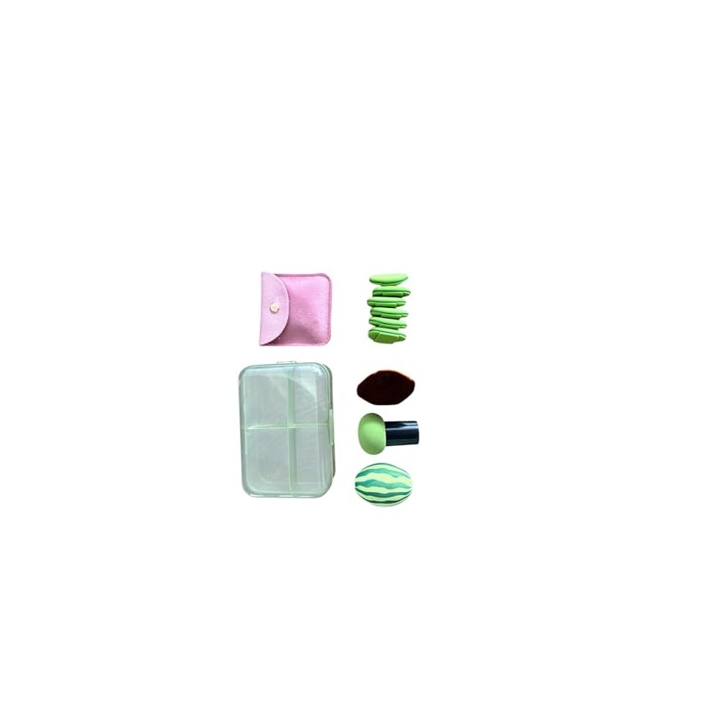 Set de 9 Esponjas de Maquillaje con Caja, Incluye 1