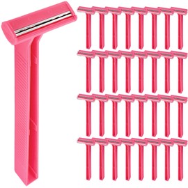 100 Disposable Razors with 2 Blades - Versatile and Hygienic Razors for Everyday Use - Perfect for Precise and Comfortable Shaving - Double Edge Pink