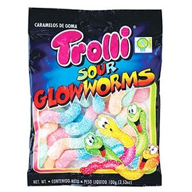 トローリ　サワーグローワームス(グミ)　100g×3袋【(ポスト投函)、代引不可、配達日・時間帯指定不可】