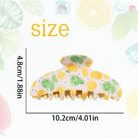 Lemon Hair Claw Clips for Women Yellow Green Lemon Hair Clips Summer Large Fruit Claws Clip for Thick Thin Strong Hold Jaw Clip Cute Non-Slip Banana Barrettes Lemon Hair Accessories for Styling 1Pcs