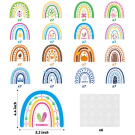BXawi 112Pcs Hello Spring Seasonal Boho Rainbow Cutout Bulletin Board Set Colorful Winter Spring Summer Autumn Bulletin Decoration for Teachers Nursery Holiday Classroom School Cork Board Wall Decor
