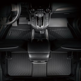 Binmotor-All Weather Car Floor Mats and Cargo Liner Set for Nissan Versa 2020-2025, 2 Rows with Cargo Mat Set, TPE Rubber Liners for Versa Accessories Mats Trunk Liner Mat-Black