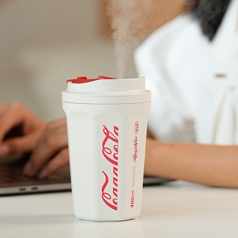 400ml Flame Humidifier Cordless ABS No Button Design Coke Cup