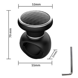 Geoyien Steering Wheel Knob, Steering Knob, Bearing Steering Wheel with Wrench, Easy Assembly, Suitable for Cars, Trucks, Tractors, Boats, Lawnmowers and Forklifts, Black