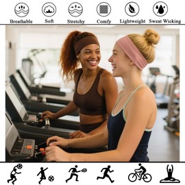 IMYORT 9PCS Headbands for Women and Men Stretchy Headband Soft Hair Band Fashion Head Bands for Women's Hair Workout Yoga Running Unisex Accessories Multi-color