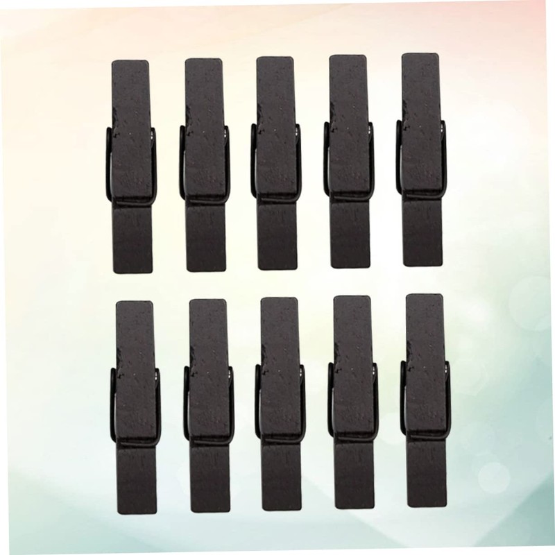 jojofuny 100 Pack 35mm Dark Brown Wooden Clips Food Sealing