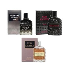 Valentine Milano and Very Excited and Very Excited Black Cologne for Men Eau De Parfum and Eau De Toilet 3.4oz Fl Oz/100ml each, Wonderful Gift, Masculine Scent for All Skin Types (Pack of 3)
