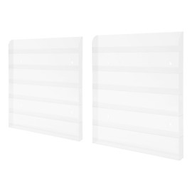 GDAE10 2 Pack Wall-Mounted Nail Polish Shelf Organizer, 6-Tier Clear Acrylic Nail Polish Rack,Floating Dispaly Shlef,for Nail Salon,Easy to Install