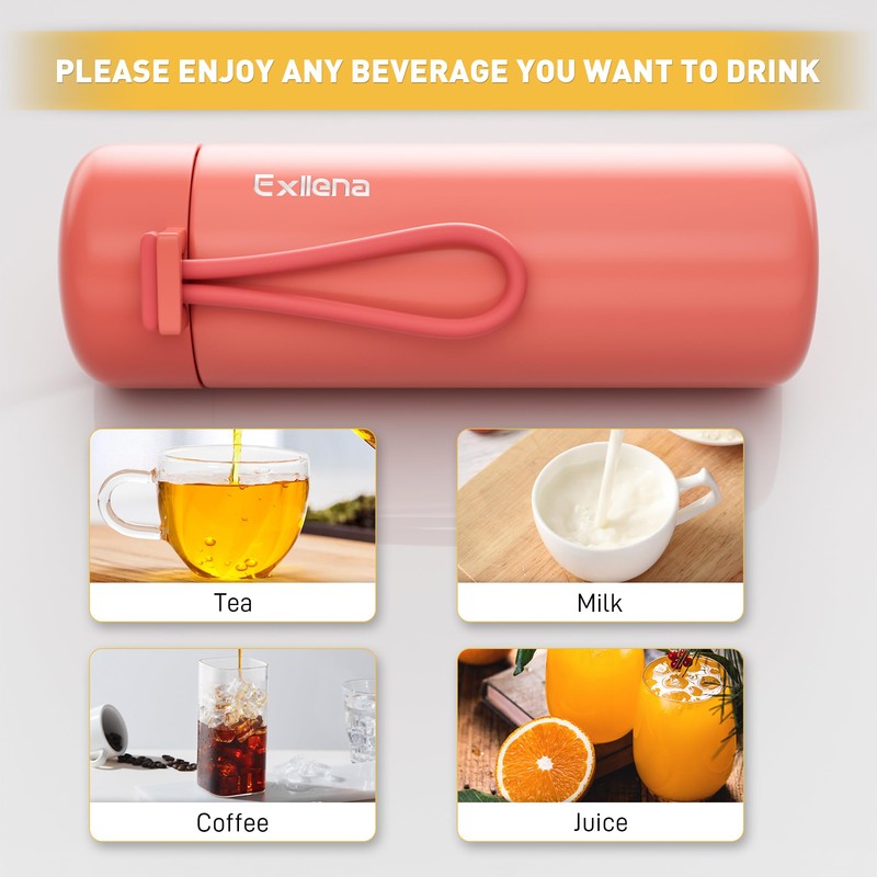 Exllena Mini Water Bottle 6.8oz/200ml, Small Insulated Water Bottle for