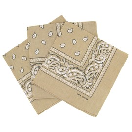 Laciteinterdite Set of 3 Paisley Bandanas for Men and Women, 57 x 57 cm One Size beige
