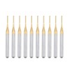 uxcell 10Pcs 1mm Titanium Coat Carbide End Mill Engraving Milling