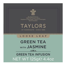 Taylors of Harrogate Green Tea with Jasmine Loose Leaf, 4.41 Ounce Carton (Pack of 1), Delicate, Floral and Sweet, Caffeinated, Premium Whole Leaf Tea