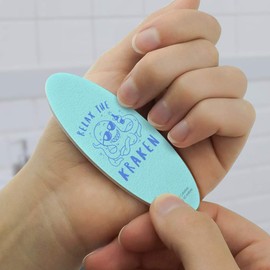 Relax the Kraken Funny Humor Double-Sided Oval Nail File Emery Board Set 4 Pack