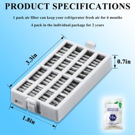 Funmit W10311524 AIR1 Refrigerator Air Filter Cartridge Replacement for Whirlpool Kenmore Refrigerator Compatible with Fresh Flow Refrigerator Air Filter, 3 Pack, White