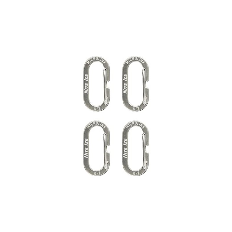 Nite IZE MicroLink Mosquetón, Mini llaveros de Acero Inoxidable para