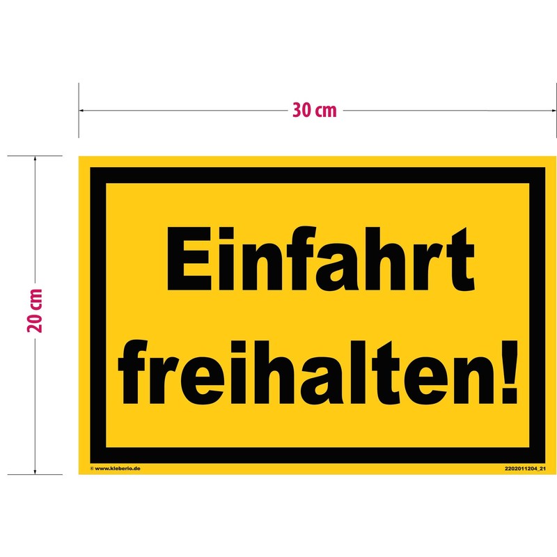 Kleberio® 30/45/60 Pack Driveway – Einfahrt freihalten. – Strong Aluminium