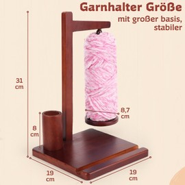 Coopay Wool Unwinder, Magnetic Yarn Holder for Crocheting, Multifunctional Wooden Wool Reel Rotating with Phone Stand, Yarn Winder Wool Ball Holder Made of Wood, Wool Holder Rotatable for Knitting