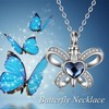 Remembering Loved Ones: Sterling Silver Butterfly Heart Crystal Urn Necklace for Women and Girls