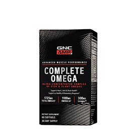 GNC AMP Complete Omega, Supports Heart, Joint, Brain Health, 60 Count