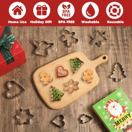 18-Piece Christmas Cookie Cutters Set, Mini Christmas Cookie Cutters, Stainless Steel Christmas Tree, Gingerbread Man, Snowflake, Star Cookie Cutter, Christmas Cookie Cutter for Baking