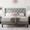 Feonase Full Size Bed Frame with Upholstered Wingback Headboard, Platform