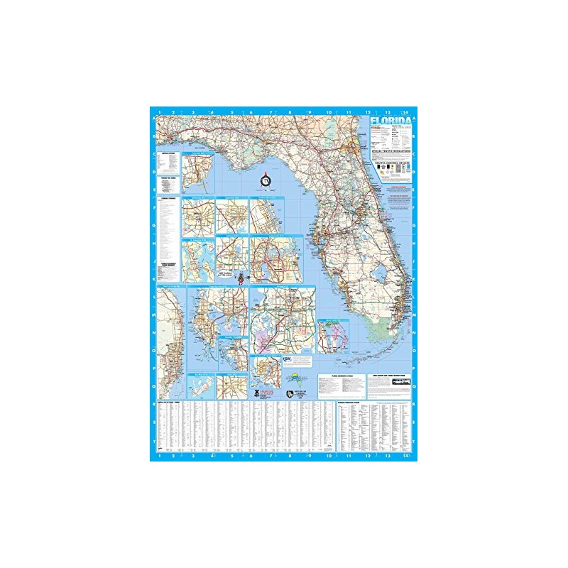 Swiftmaps Florida State Laminated Wall Map 36x48