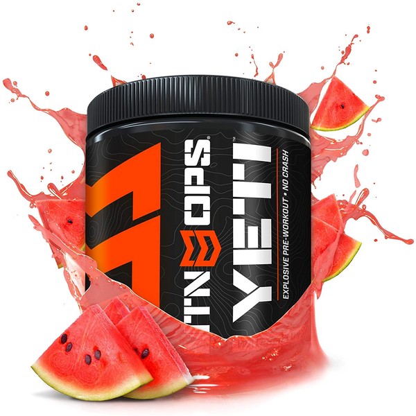 MTN OPS Yeti Monster Pre-Workout Powder Energy Drink, 30-Serving Tub, Watermelon