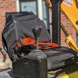 Town & Country Covers | Universal Tractor Seat Cover, Plant Hire Seat Cover, Standard & Large Size, Heavy Duty, Fast & Easy to Fit, Waterproof, Armrest & Headrest Slots (Grey, Large)