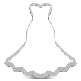 LILIAO Wedding Dress Cookie Cutter for Wedding/Engagement - 4 x 4.3 inches - Stainless Steel
