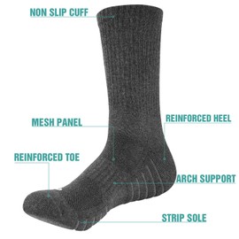 PULIOU 6 Pairs Mens Socks Sports running socks,Wicking Breathable Cushion Comfortable Casual Crew Socks,Hiking Trekking Walking Athletic Socks,Multipack socks for men women