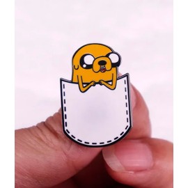 Jake The Dog Pocket Finn Come Along with Me Adventure Time Cartoon Animated TV Show 1.2" Enamel Pin Badge