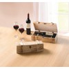 Dekoleidenschaft Rustic Wooden Wine Box, Gift Box for 2 Bottles