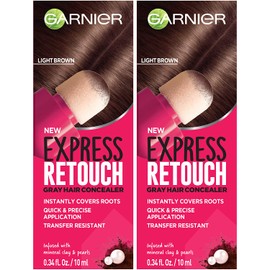 Garnier Hair Color Express retouch gray hair concealer, instant gray coverage, Brown, 0.68 Fluid Ounce