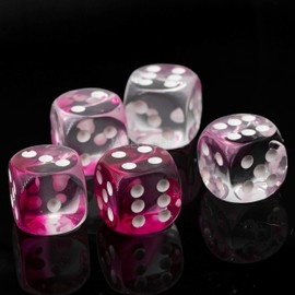 WeLoveBeads W6 Cube Crystal Pink / White - Made in Germany - Pack of 5