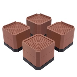 Yinnhom Table Legs, 2.9 inches (7.3 cm), Kotatsu Desk, Height Adjustment, 2 Levels, Table Height Adjustment, Leg Lifting, For Beds, Sofas, Kotatsu, Furniture and Appliances, Anti-Slip, Vibration and Noise Reduction, Load Capacity 22006 lbs (1,000 kg), Pack of 4, Brown