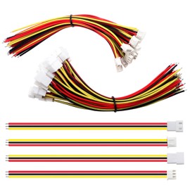 Lyeteung 20 Pairs JST 2.54 XH 3 Pin Connectors, Mini Micro JST XH 2.54 mm 3-Pin Female and Male with 150 mm 22AWG Cable Wire