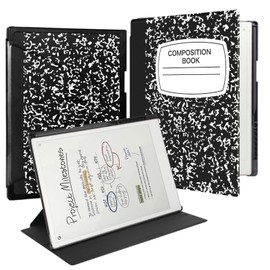 QIOFEARTH Rotating Case for 11.8" Remarkable Paper Pro Tablet (2024 Released) Lightweight and Hard Back Shell Protective Book Folio Cover,Auto Sleep/Wake,Pen Holder and Pen Tips Box (Black Notebook)