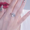 AINUOSHI 4 Carat Emerald Cut Ring Baguette 3 Stones Cubic