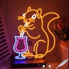 Squirrel Cocktail Neon Sign for Wall Decor Orange Squirrel Neon