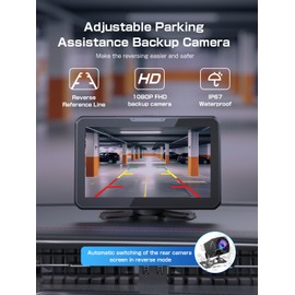 Cosuvow CP-X CarPlay Rearview Camera with Reverse Light Trigger – Auto Reverse View Display, No Recording, Easy Installation, IP67 Waterproof