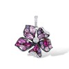 Santuzza 925 Sterling Silver Gemstone Flower Pendant Created Pink Sapphire
