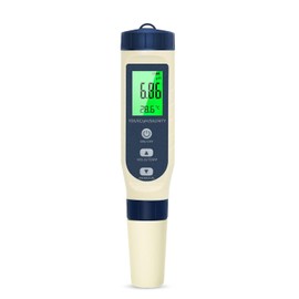 RUIZHI 5-in-1 Multifunktion Wassertester – PH/TDS/EC/Salzgehalt/Temperatur Messgerät mit LCD-Display, Silikontasten & Sprachfunktion für Trinkwasser, Pool, Aquarien, Hydrokulturen und Flüssigversuche