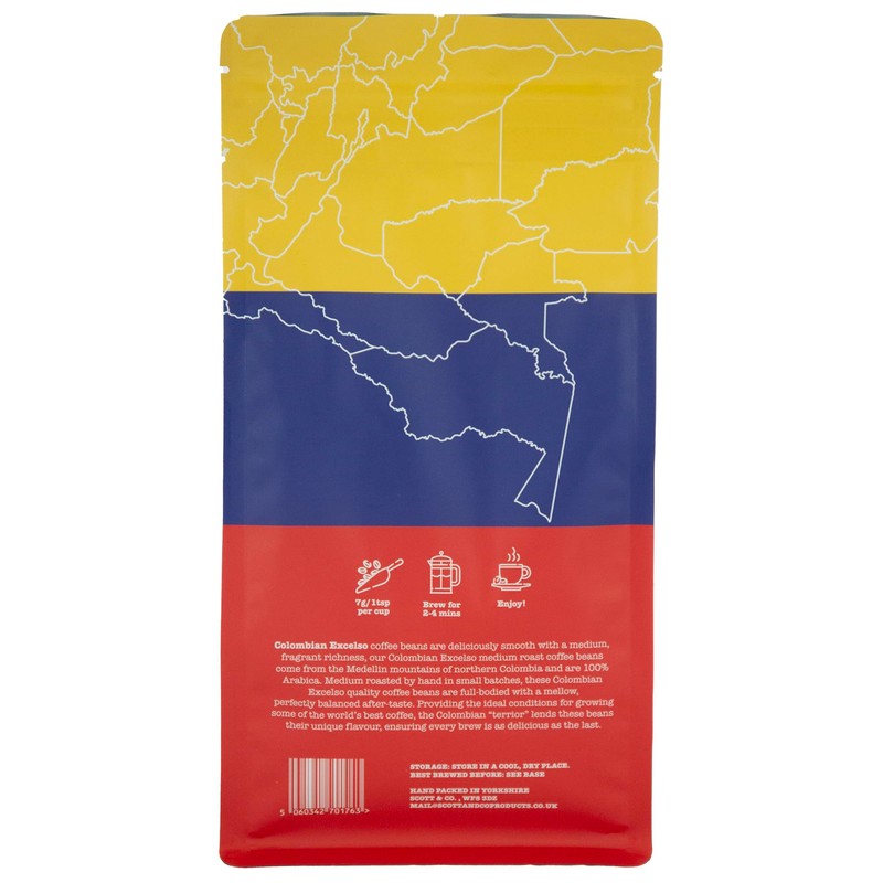 Colombian Excelso Ground Coffee. 100% Arabica Medium Roast Ground Coffee,