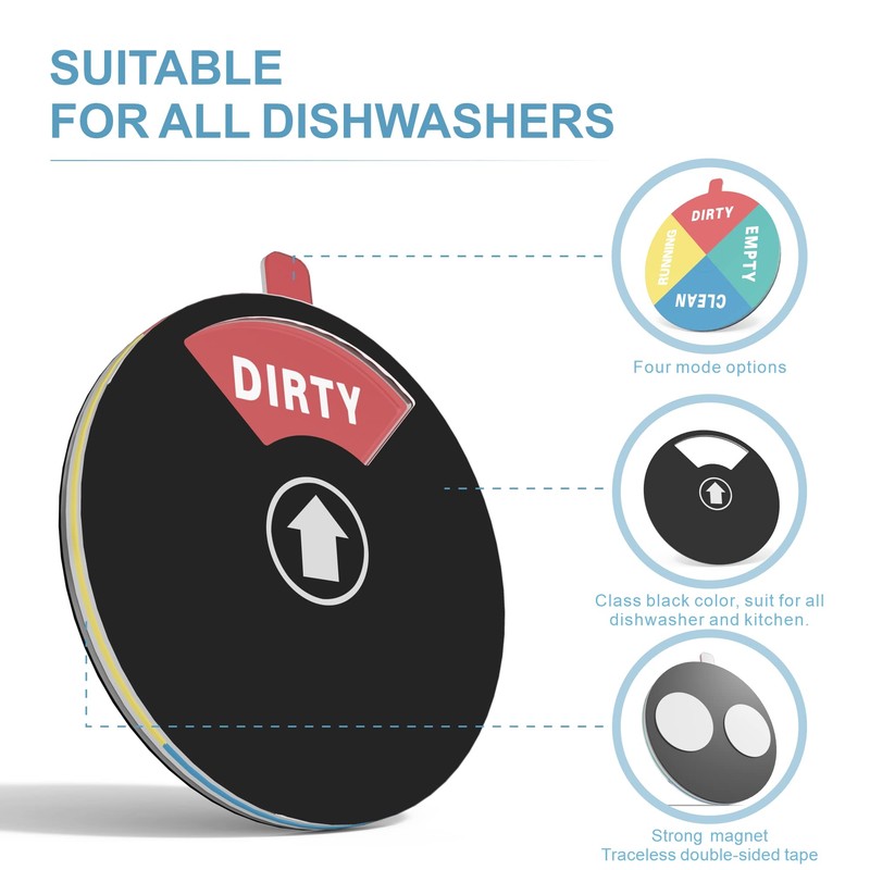 Updated Dishwasher Soft Magnet Clean Dirty Sign, Clean Dirty Running