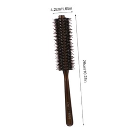 SAFIGLE Round Bristle Hair Brush Wooden Handle - 1 Piece Hair Styling Comb for Salon Use and Home Styling