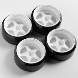 MRC Large Diameter Tire Wheel Type2 White Reve D 5.5mm Nut Set